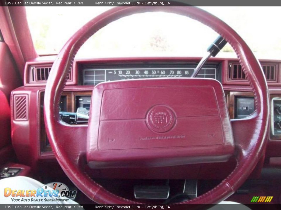 1992 Cadillac DeVille Sedan Red Pearl / Red Photo #18