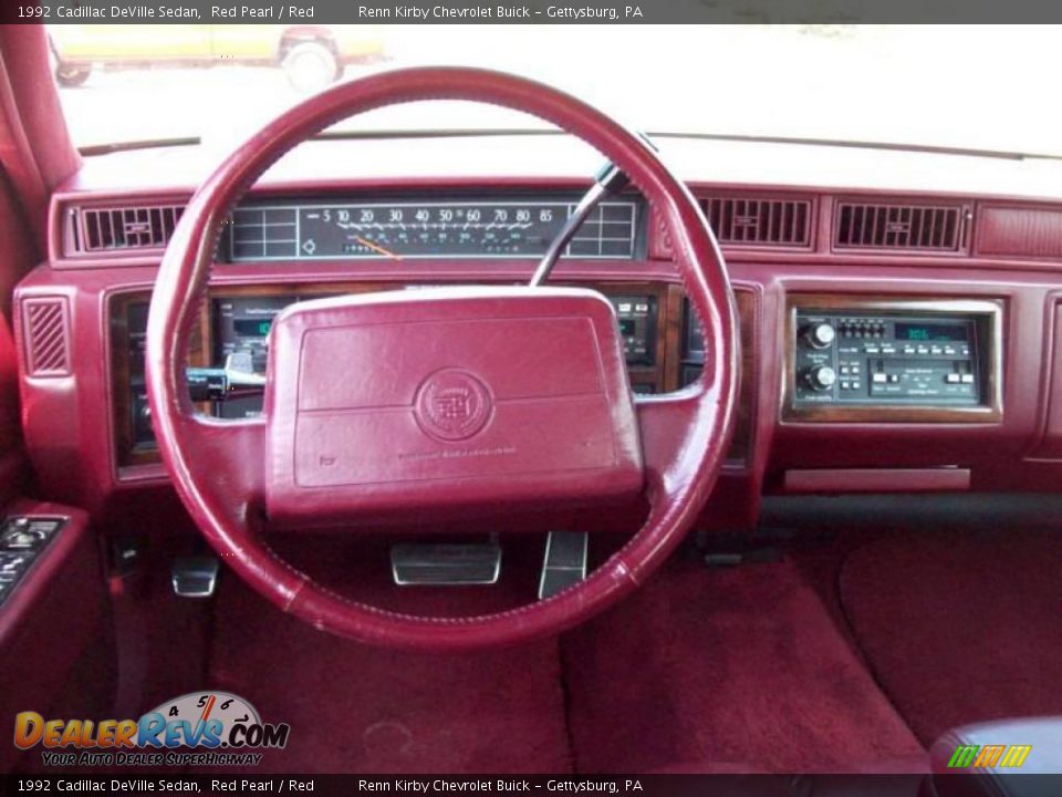 1992 Cadillac DeVille Sedan Red Pearl / Red Photo #19