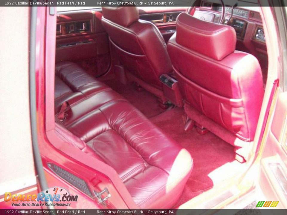 1992 Cadillac DeVille Sedan Red Pearl / Red Photo #24