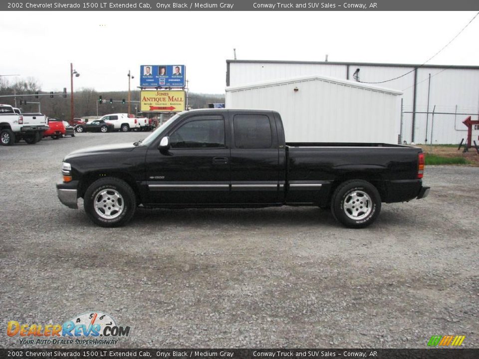 2002 Chevrolet Silverado 1500 LT Extended Cab Onyx Black / Medium Gray Photo #1