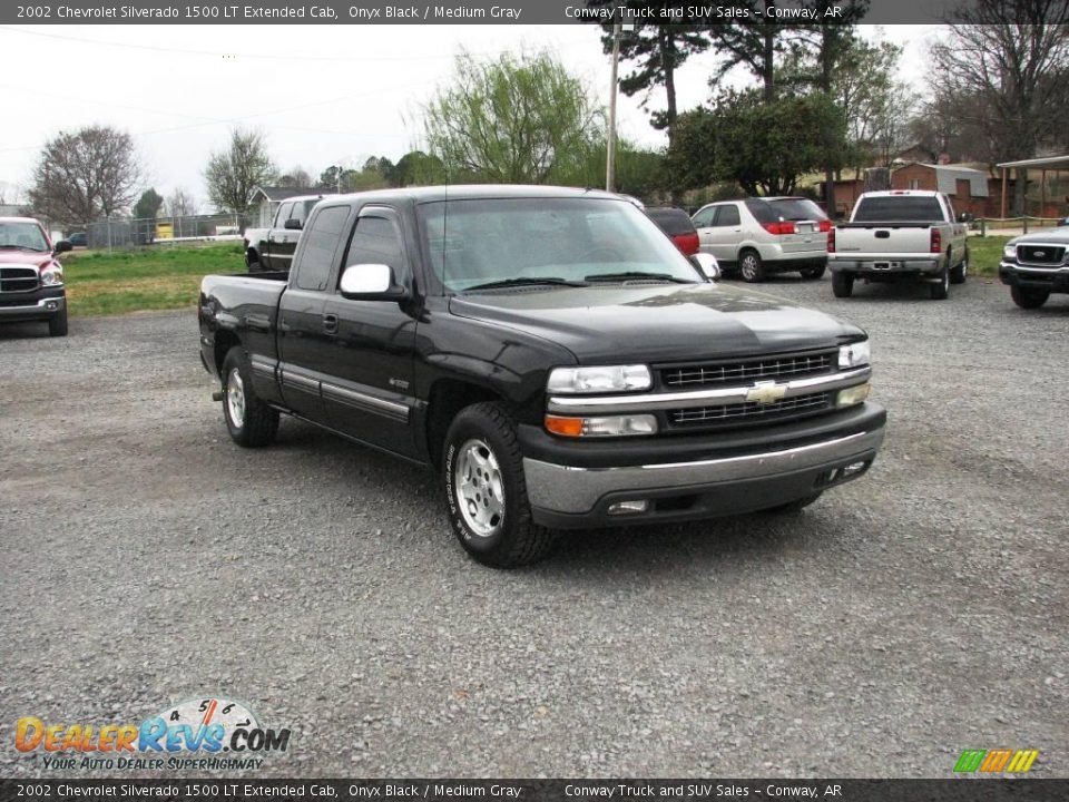 2002 Chevrolet Silverado 1500 LT Extended Cab Onyx Black / Medium Gray Photo #4