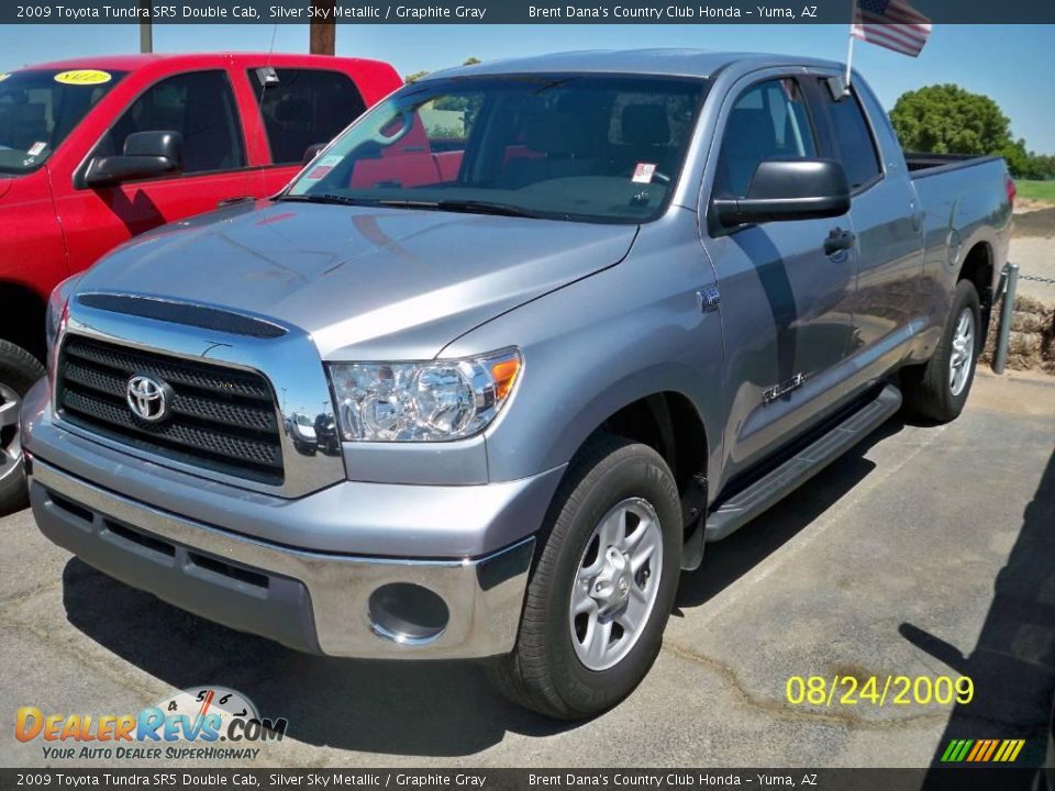 2009 Toyota Tundra SR5 Double Cab Silver Sky Metallic / Graphite Gray Photo #3