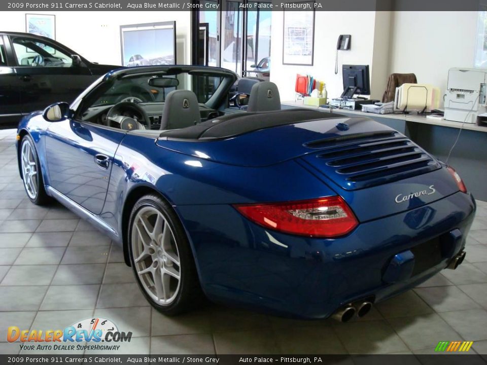 2009 Porsche 911 Carrera S Cabriolet Aqua Blue Metallic / Stone Grey Photo #3