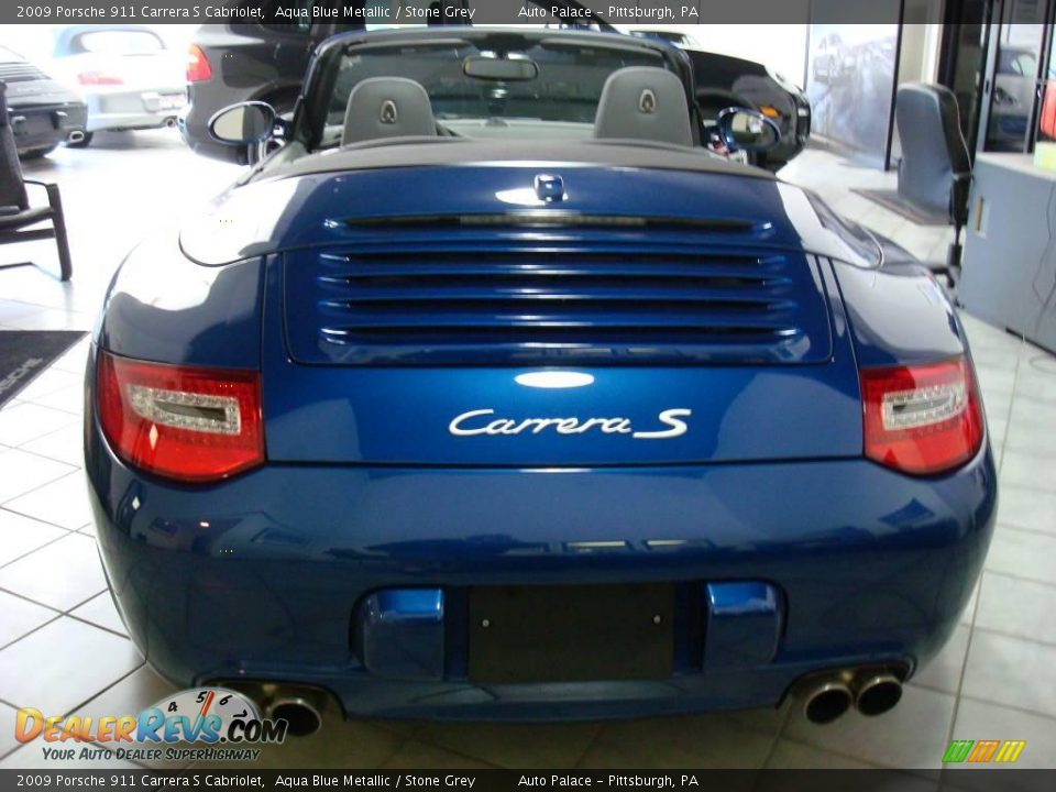 2009 Porsche 911 Carrera S Cabriolet Aqua Blue Metallic / Stone Grey Photo #4