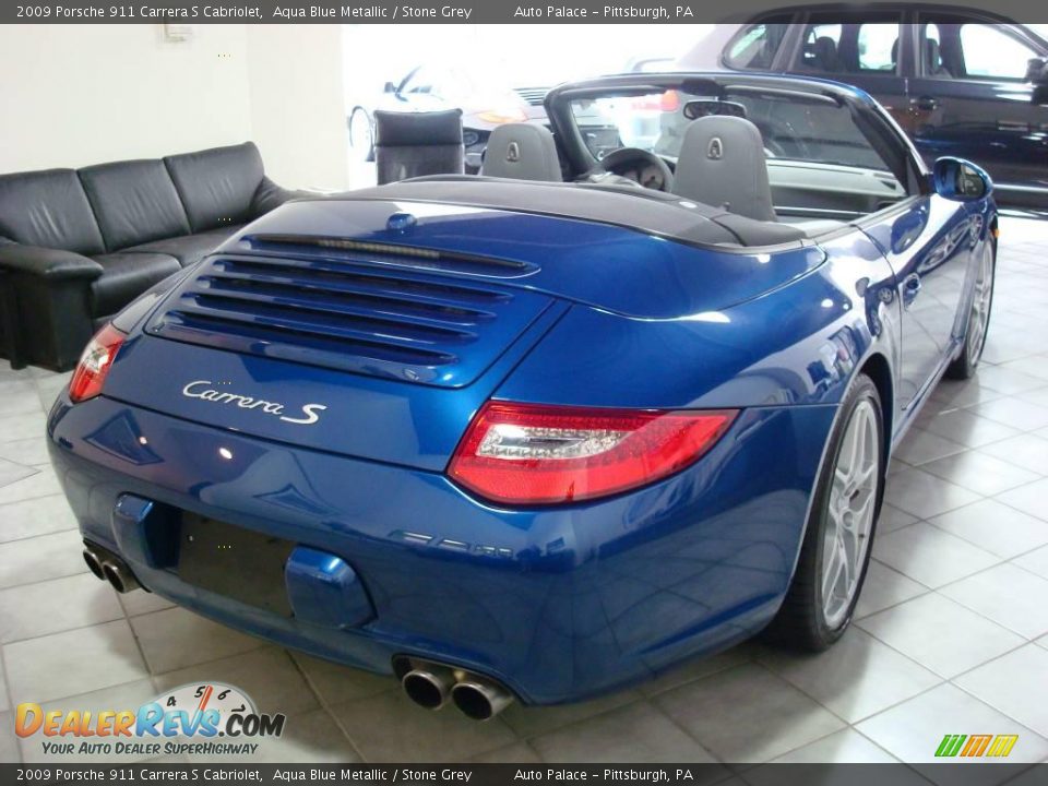 2009 Porsche 911 Carrera S Cabriolet Aqua Blue Metallic / Stone Grey Photo #5