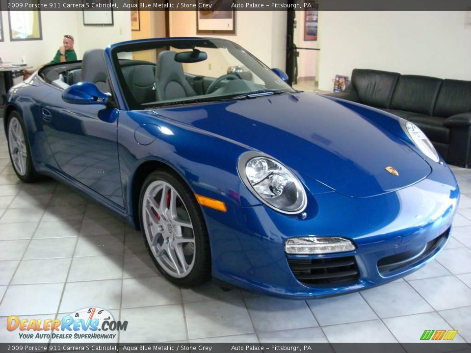 2009 Porsche 911 Carrera S Cabriolet Aqua Blue Metallic / Stone Grey Photo #6