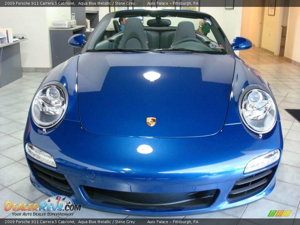 2009 Porsche 911 Carrera S Cabriolet Aqua Blue Metallic / Stone Grey Photo #7