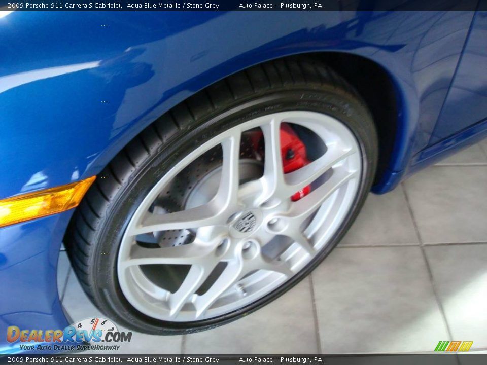 2009 Porsche 911 Carrera S Cabriolet Aqua Blue Metallic / Stone Grey Photo #8