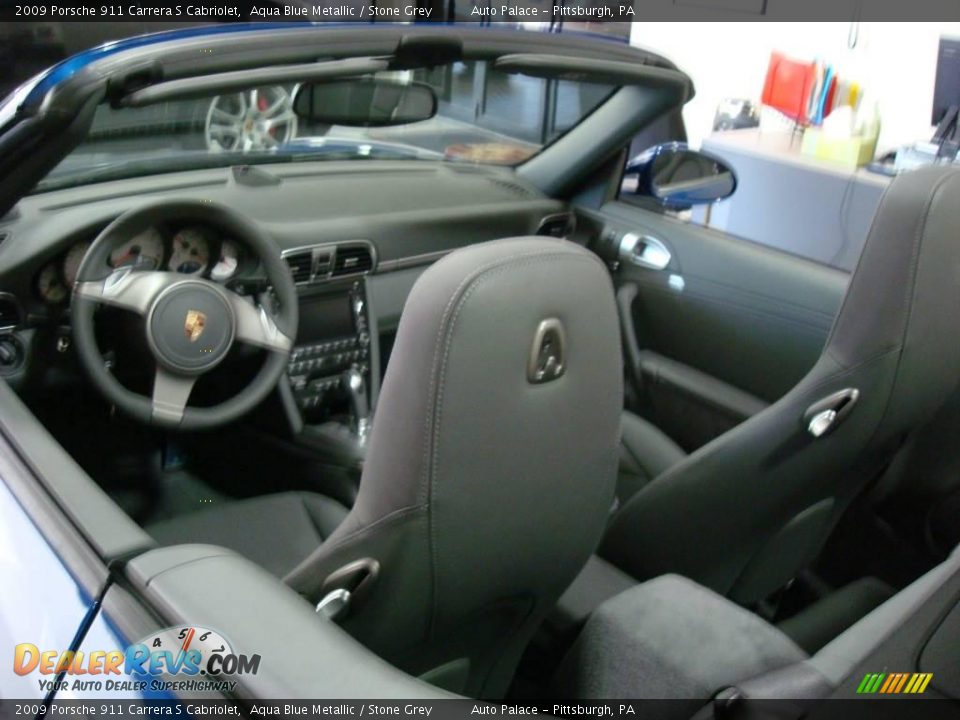 2009 Porsche 911 Carrera S Cabriolet Aqua Blue Metallic / Stone Grey Photo #15