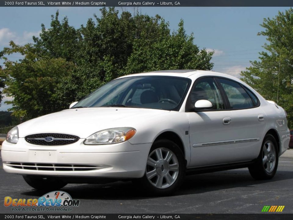 2003 Ford Taurus SEL Vibrant White / Medium Graphite Photo #2