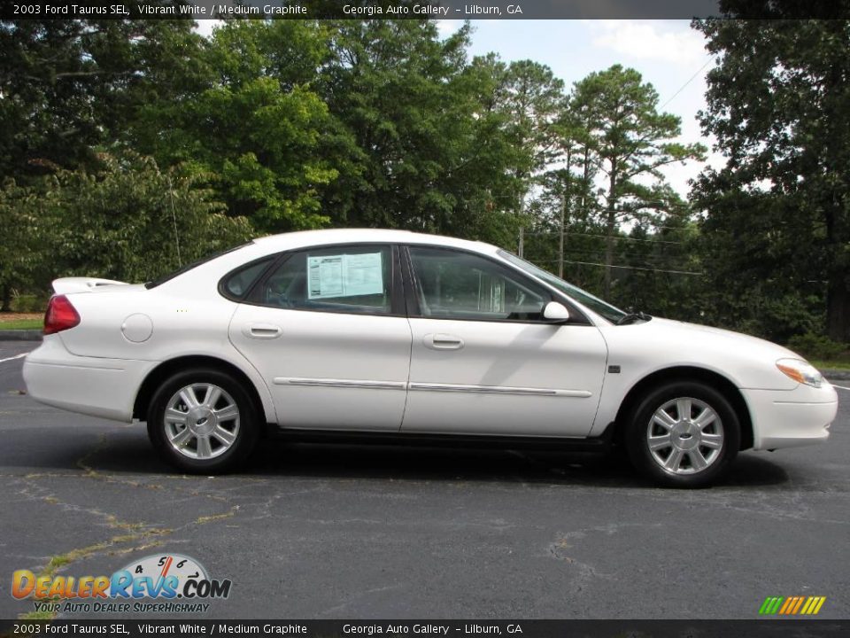 2003 Ford Taurus SEL Vibrant White / Medium Graphite Photo #9