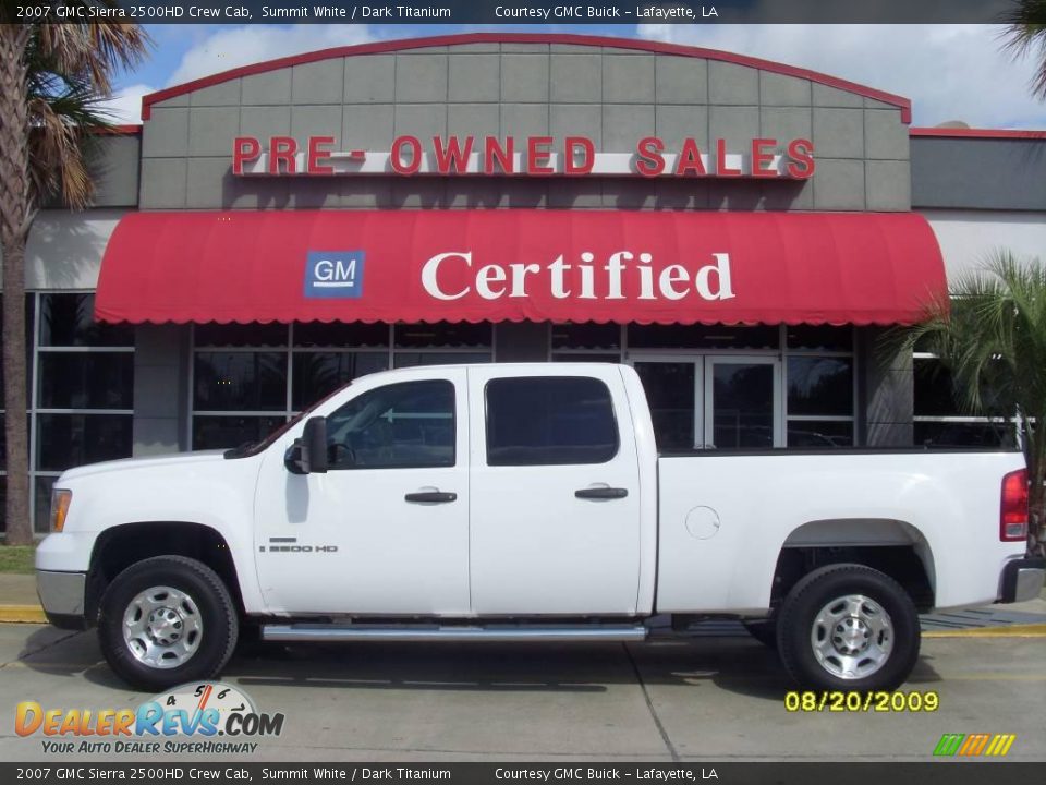 2007 GMC Sierra 2500HD Crew Cab Summit White / Dark Titanium Photo #1