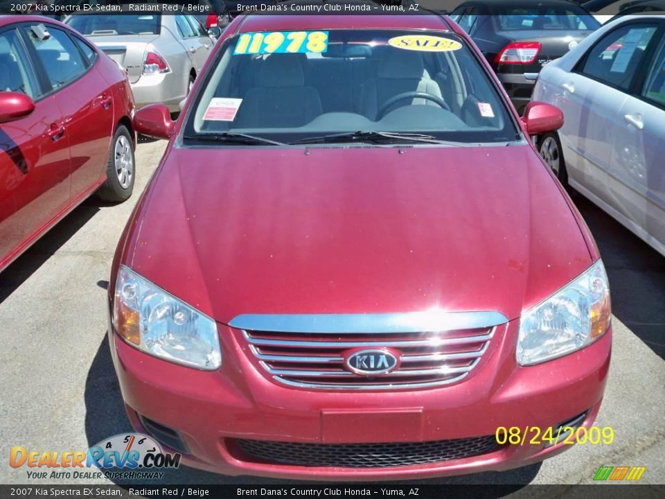 2007 Kia Spectra EX Sedan Radiant Red / Beige Photo #1