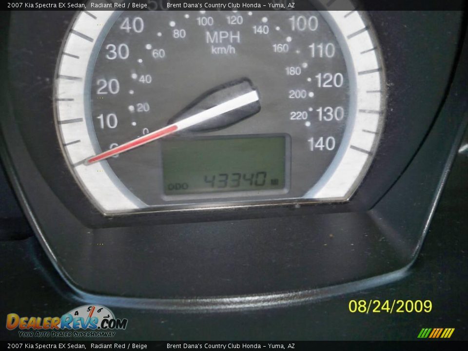2007 Kia Spectra EX Sedan Radiant Red / Beige Photo #9