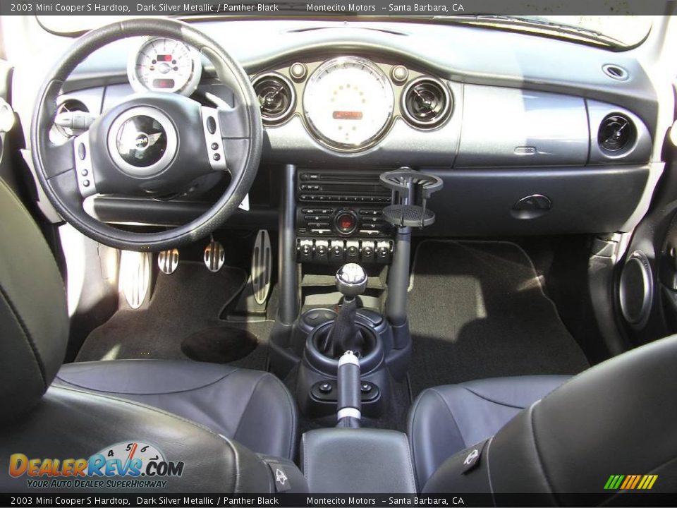 2003 Mini Cooper S Hardtop Dark Silver Metallic / Panther Black Photo #14