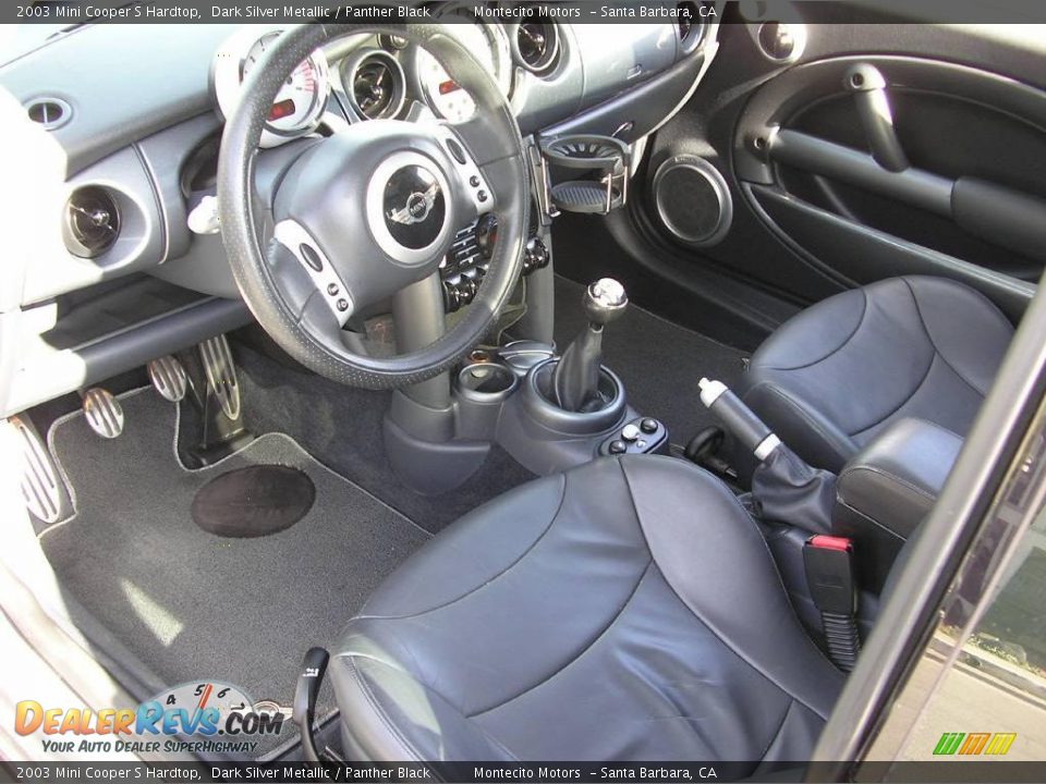 2003 Mini Cooper S Hardtop Dark Silver Metallic / Panther Black Photo #15