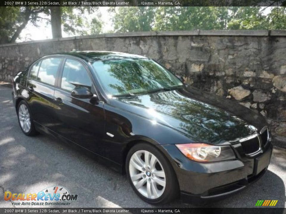 2007 BMW 3 Series 328i Sedan Jet Black / Terra/Black Dakota Leather Photo #1