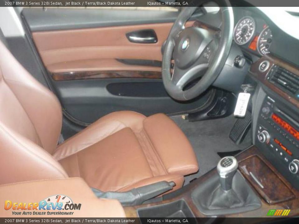 2007 BMW 3 Series 328i Sedan Jet Black / Terra/Black Dakota Leather Photo #7