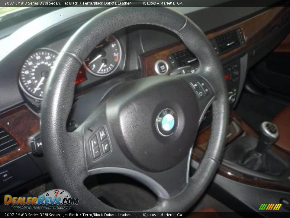 2007 BMW 3 Series 328i Sedan Jet Black / Terra/Black Dakota Leather Photo #9