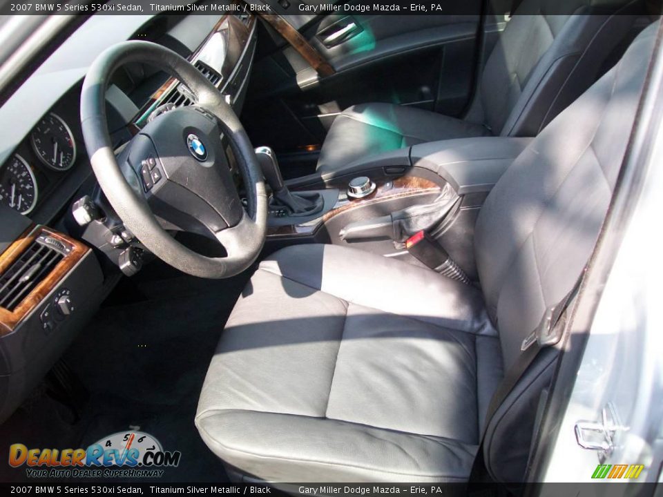 2007 BMW 5 Series 530xi Sedan Titanium Silver Metallic / Black Photo #12