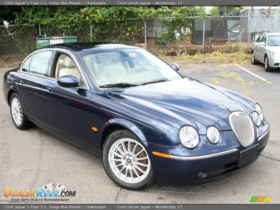 2006 Jaguar S-Type 3.0 Indigo Blue Metallic / Champagne Photo #3