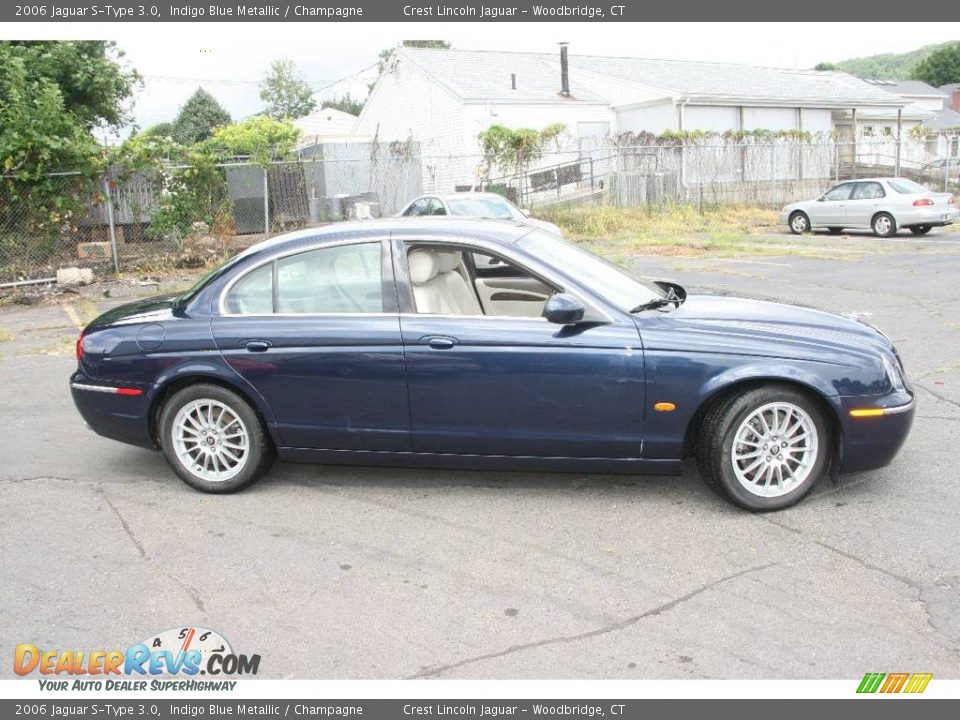 2006 Jaguar S-Type 3.0 Indigo Blue Metallic / Champagne Photo #4