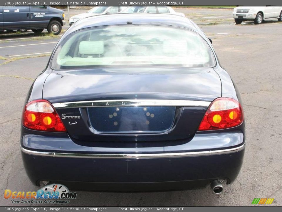2006 Jaguar S-Type 3.0 Indigo Blue Metallic / Champagne Photo #6