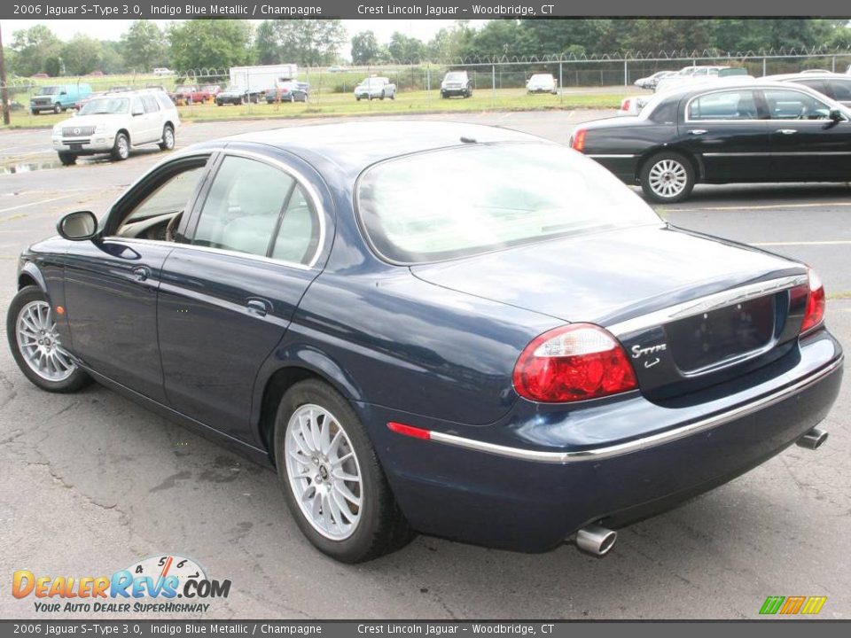 2006 Jaguar S-Type 3.0 Indigo Blue Metallic / Champagne Photo #8