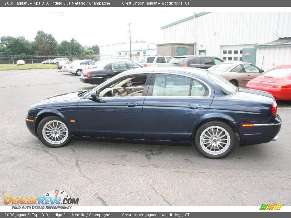 2006 Jaguar S-Type 3.0 Indigo Blue Metallic / Champagne Photo #9
