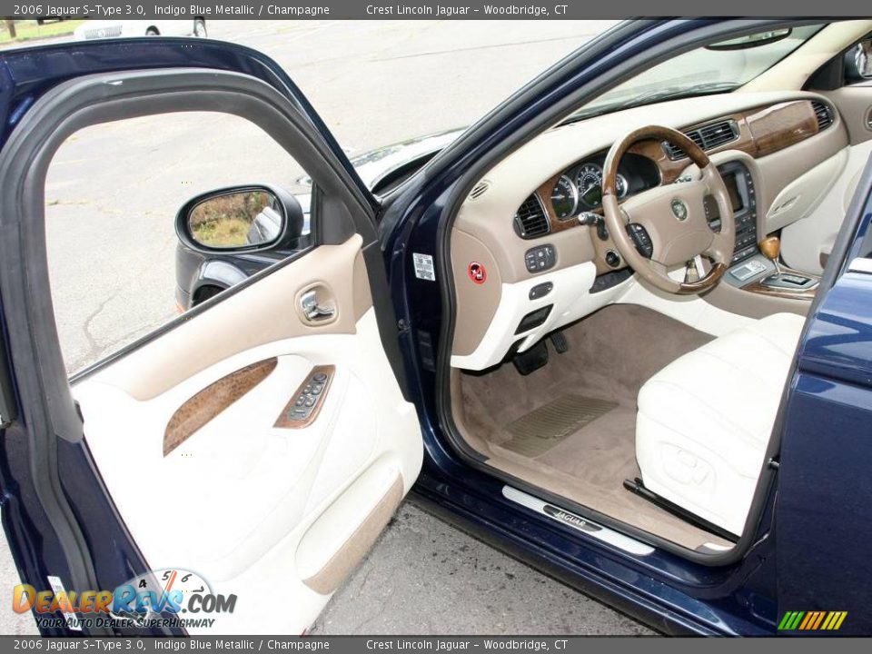 2006 Jaguar S-Type 3.0 Indigo Blue Metallic / Champagne Photo #10