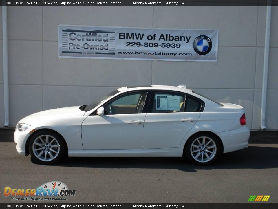 2009 BMW 3 Series 328i Sedan Alpine White / Beige Dakota Leather Photo #1