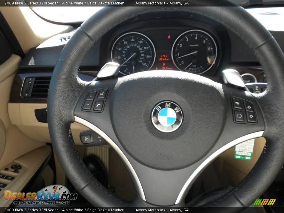 2009 BMW 3 Series 328i Sedan Alpine White / Beige Dakota Leather Photo #14