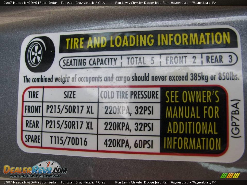 2007 Mazda MAZDA6 i Sport Sedan Tungsten Gray Metallic / Gray Photo #22