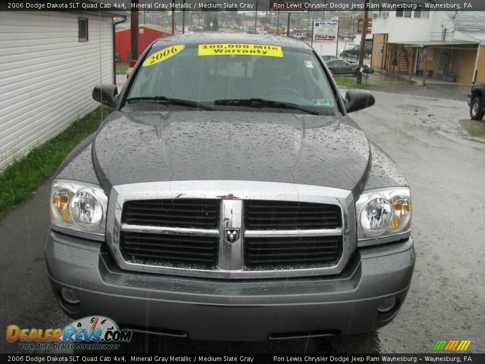 2006 Dodge Dakota SLT Quad Cab 4x4 Mineral Gray Metallic / Medium Slate Gray Photo #3