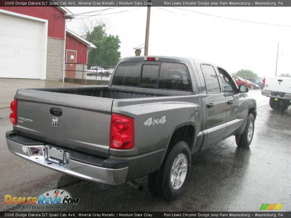 2006 Dodge Dakota SLT Quad Cab 4x4 Mineral Gray Metallic / Medium Slate Gray Photo #12
