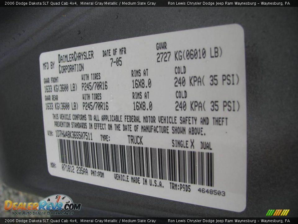 2006 Dodge Dakota SLT Quad Cab 4x4 Mineral Gray Metallic / Medium Slate Gray Photo #25