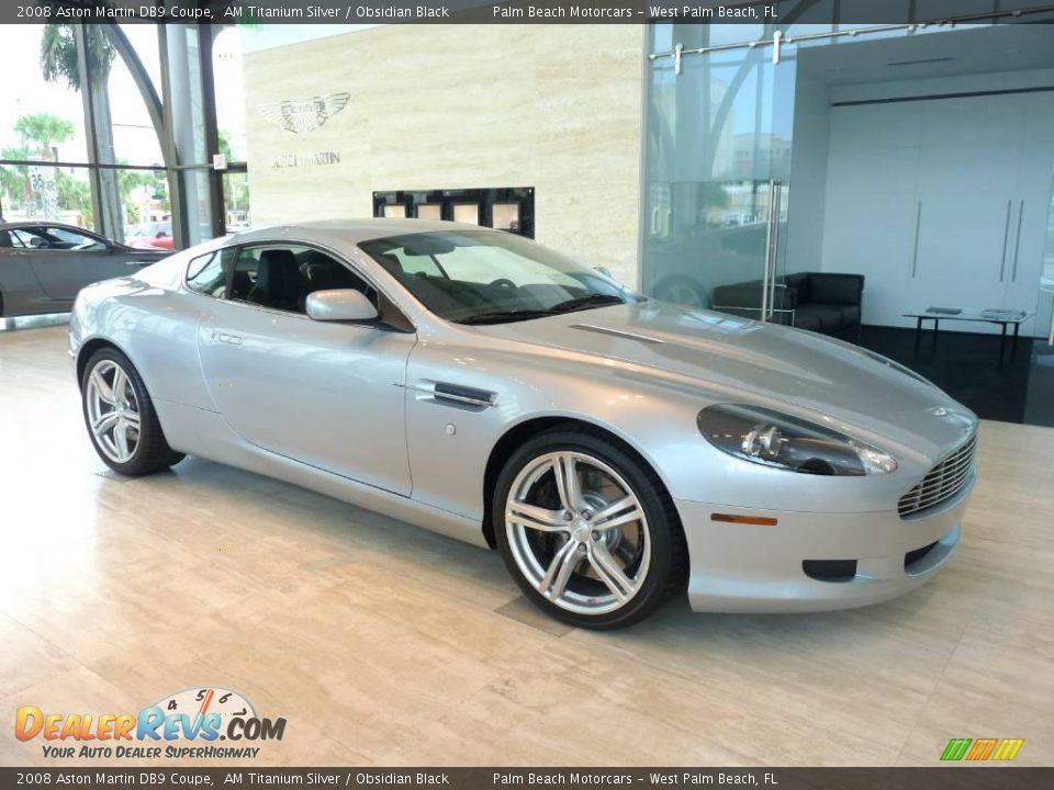 2008 Aston Martin DB9 Coupe AM Titanium Silver / Obsidian Black Photo #9