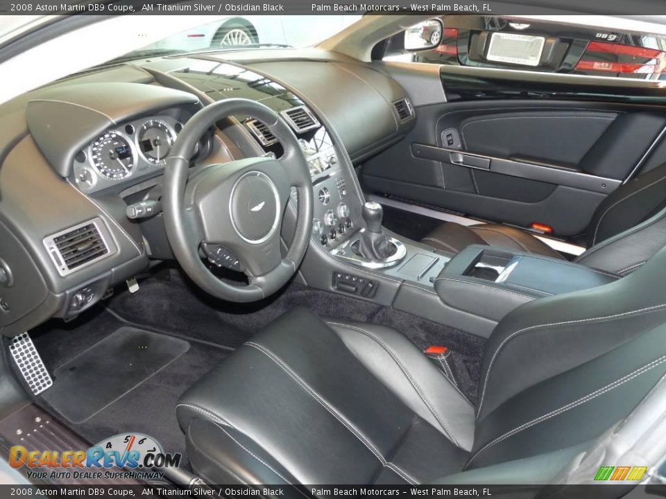 2008 Aston Martin DB9 Coupe AM Titanium Silver / Obsidian Black Photo #13