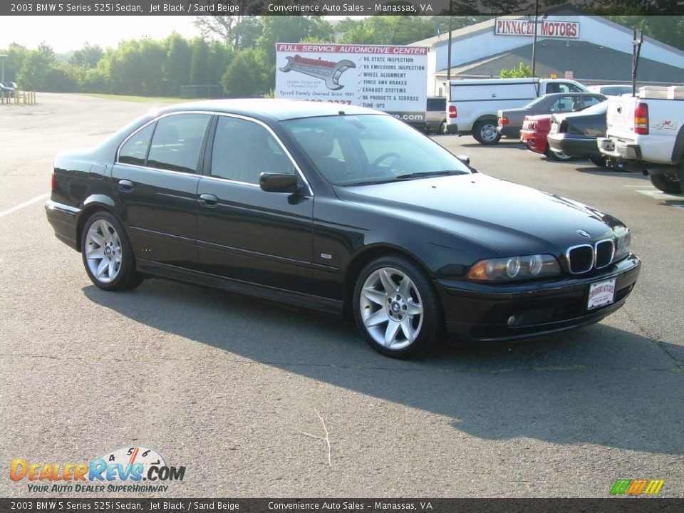 2003 BMW 5 Series 525i Sedan Jet Black / Sand Beige Photo #2