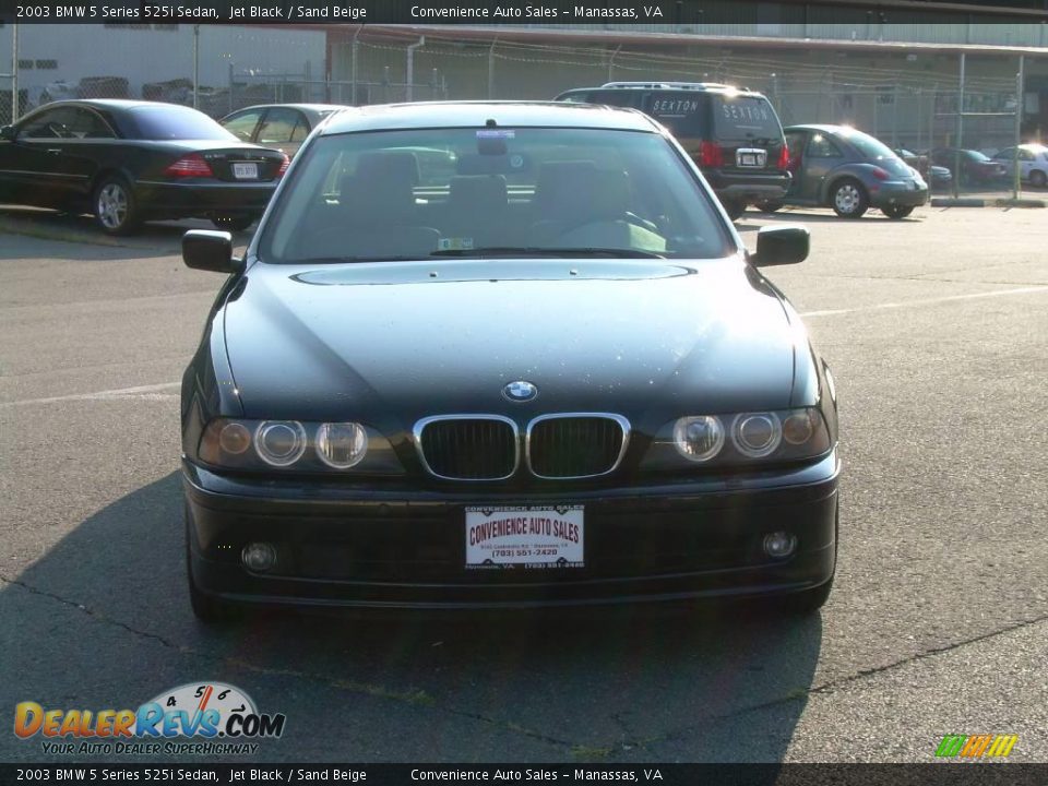 2003 BMW 5 Series 525i Sedan Jet Black / Sand Beige Photo #3