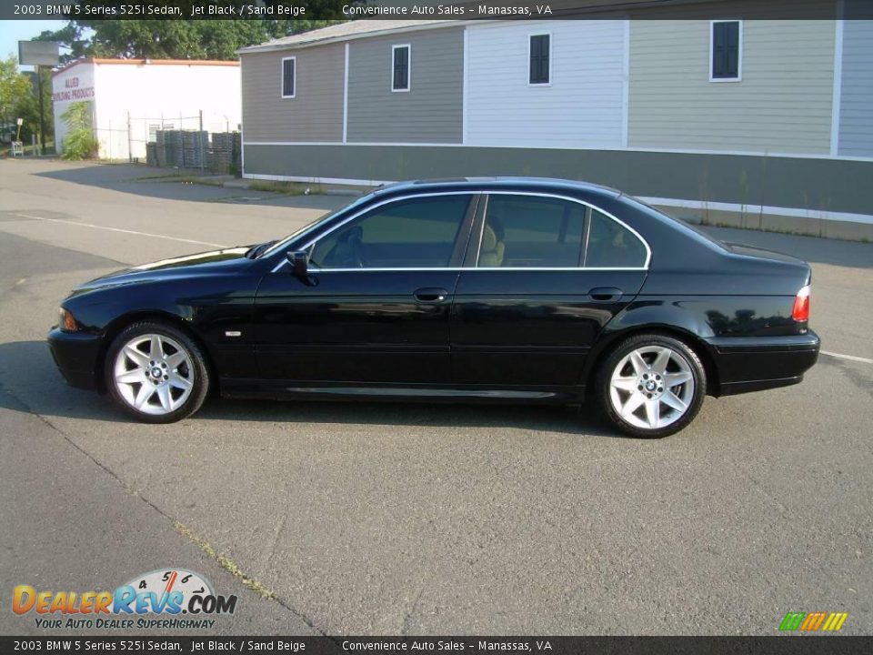 2003 BMW 5 Series 525i Sedan Jet Black / Sand Beige Photo #5