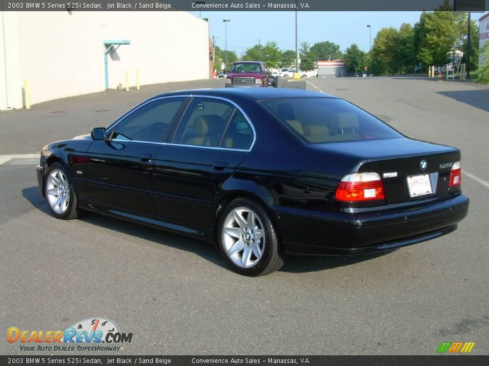 2003 BMW 5 Series 525i Sedan Jet Black / Sand Beige Photo #6