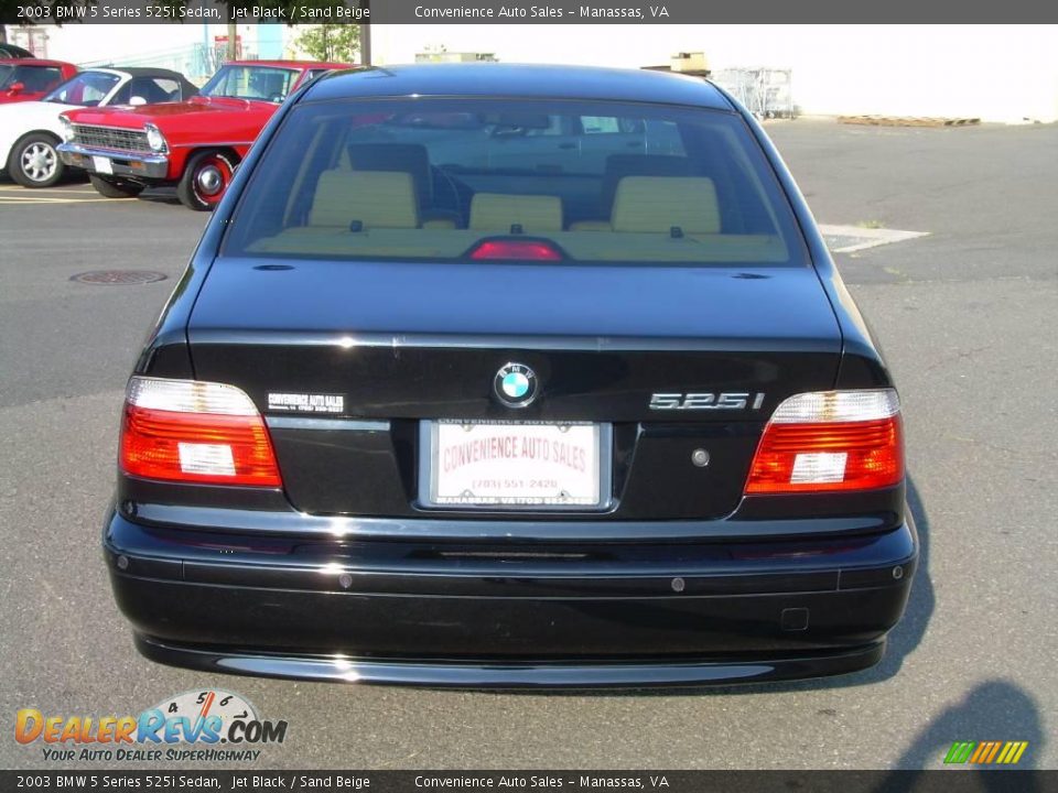 2003 BMW 5 Series 525i Sedan Jet Black / Sand Beige Photo #7