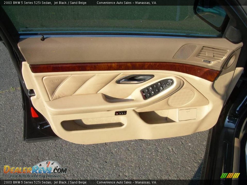 2003 BMW 5 Series 525i Sedan Jet Black / Sand Beige Photo #9