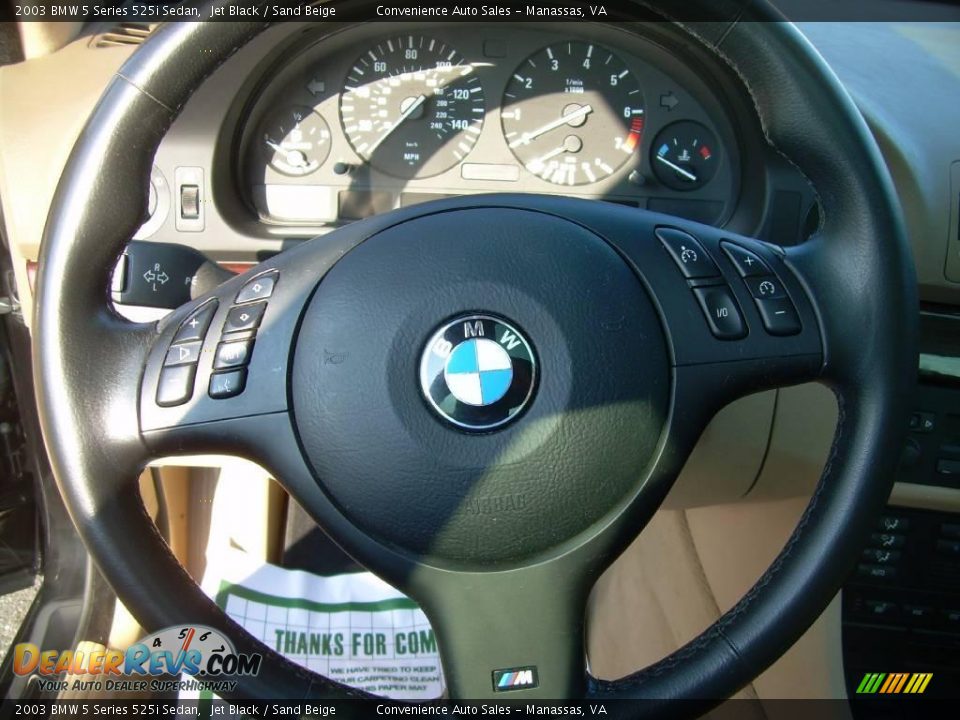 2003 BMW 5 Series 525i Sedan Jet Black / Sand Beige Photo #11