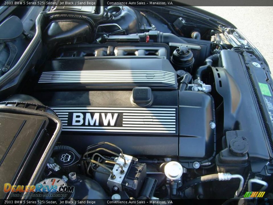 2003 BMW 5 Series 525i Sedan Jet Black / Sand Beige Photo #21