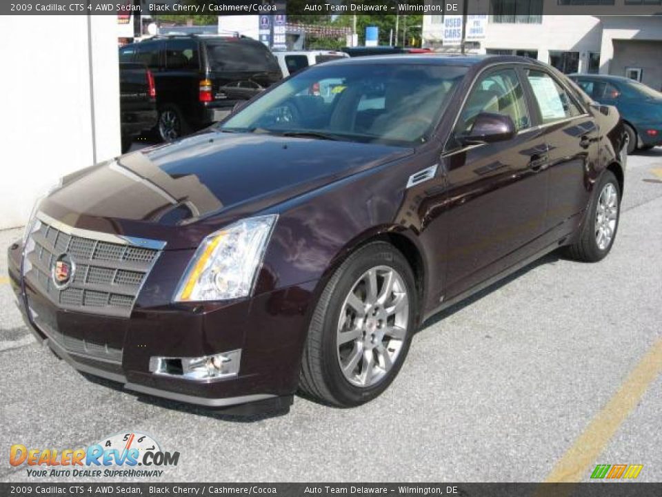 2009 Cadillac CTS 4 AWD Sedan Black Cherry / Cashmere/Cocoa Photo #2