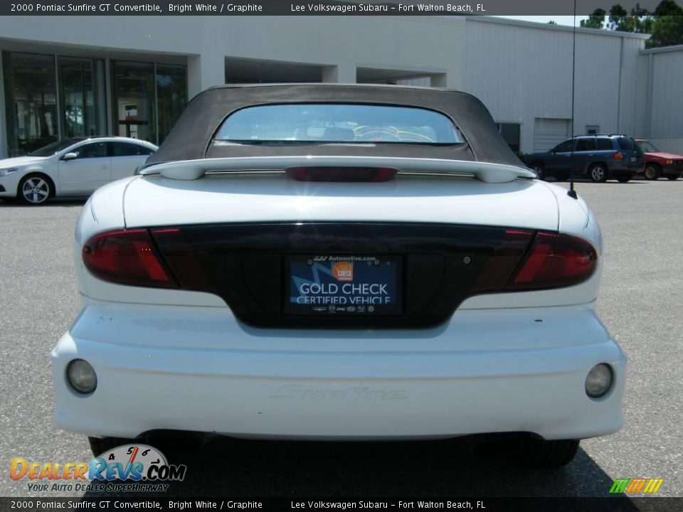 2000 Pontiac Sunfire GT Convertible Bright White / Graphite Photo #4