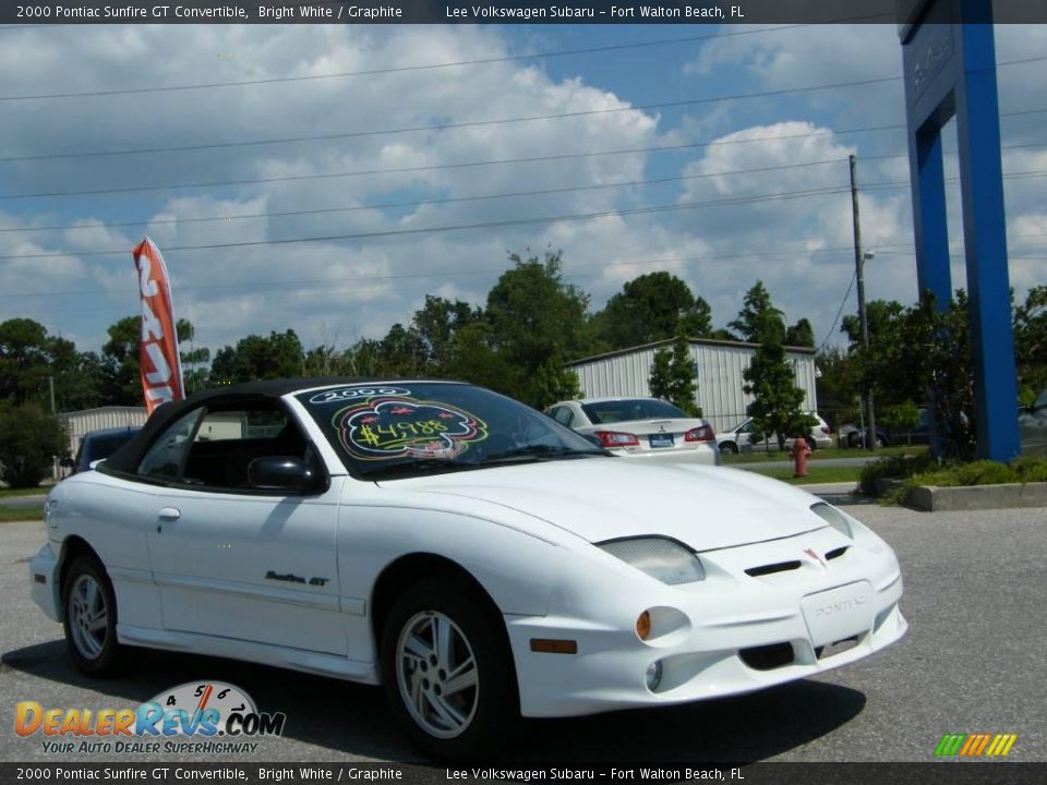 2000 Pontiac Sunfire GT Convertible Bright White / Graphite Photo #7