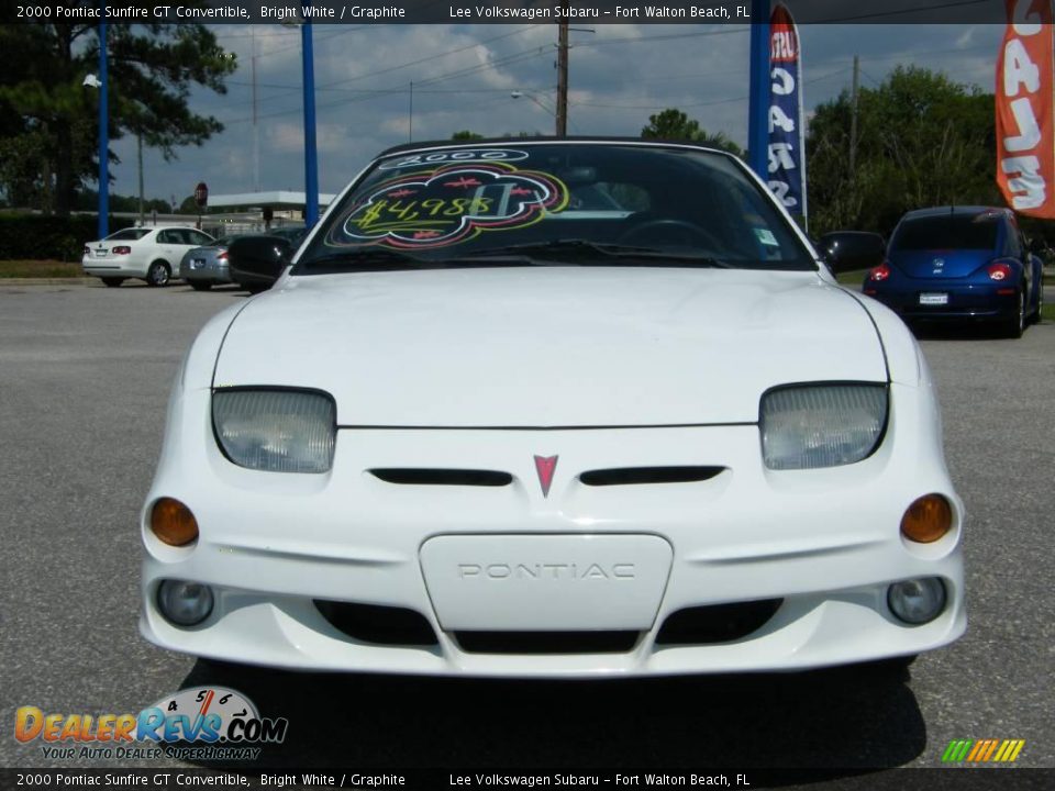 2000 Pontiac Sunfire GT Convertible Bright White / Graphite Photo #8